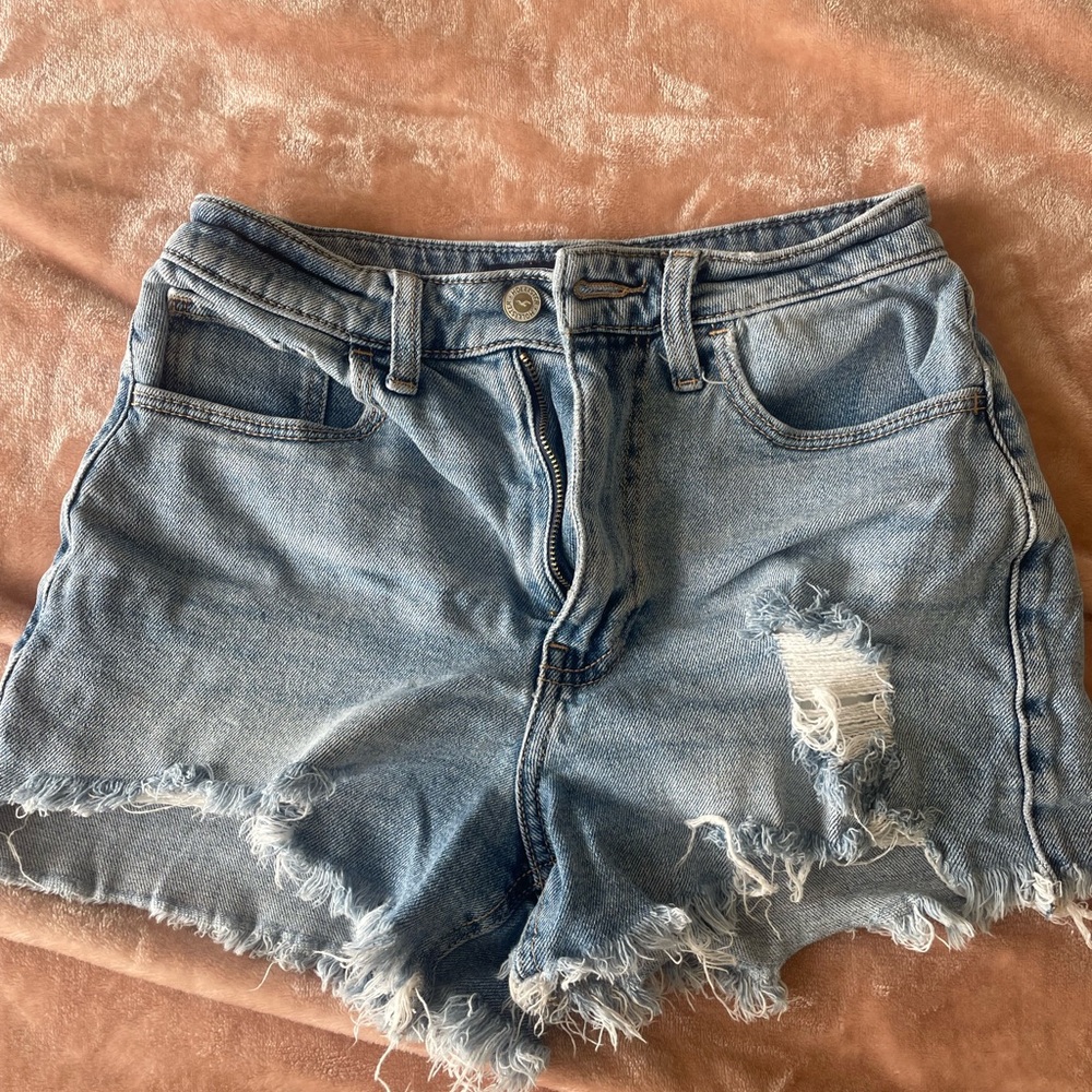 Hollister Blue Distressed Jean Shorts